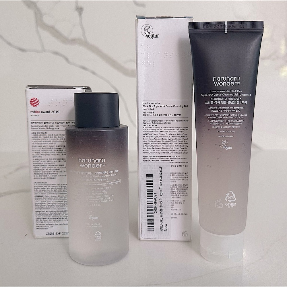 🔥2/$40🔥 BNIB Haruharu Wonder Black Rice Cleanser Gel & Toner Korean Skincare Set - Picture 6 of 9